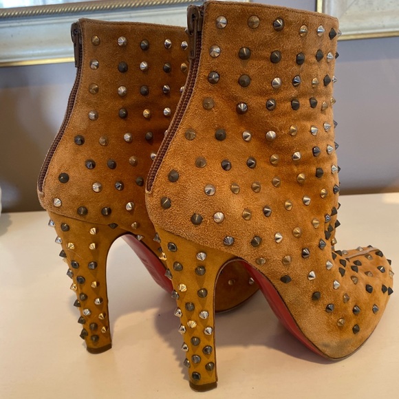 Christian Louboutin Studded Suede Booties - Picture 6 of 7